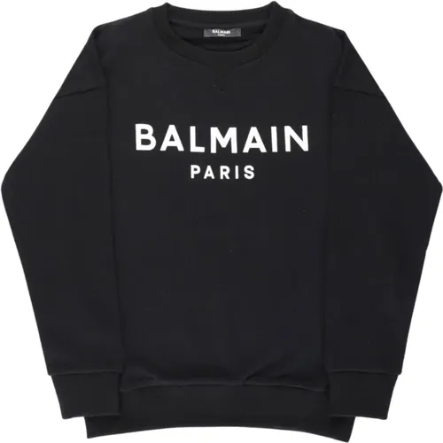 Schwarze Sweaters mit Logo-Detail - Balmain - Modalova