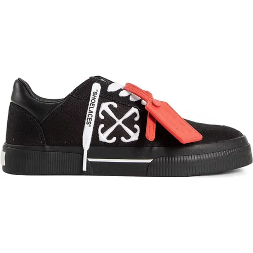 Schwarze Vulcanized Canvas Sneakers , Damen, Größe: 36 EU - Off White - Modalova