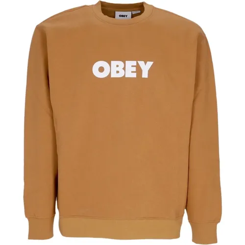 Premium Fleece Crewneck Sweatshirt Braun Zucker - Obey - Modalova