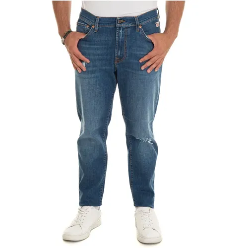 Stone Washed Jeans mit Aussparungen , Herren, Größe: W34 - Roy Roger's - Modalova