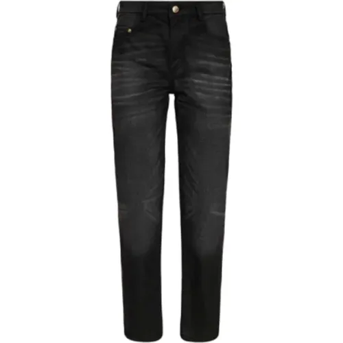 Schwarze Baumwollharzbeschichtete Slim Jeans , Damen, Größe: W26 - Just Cavalli - Modalova