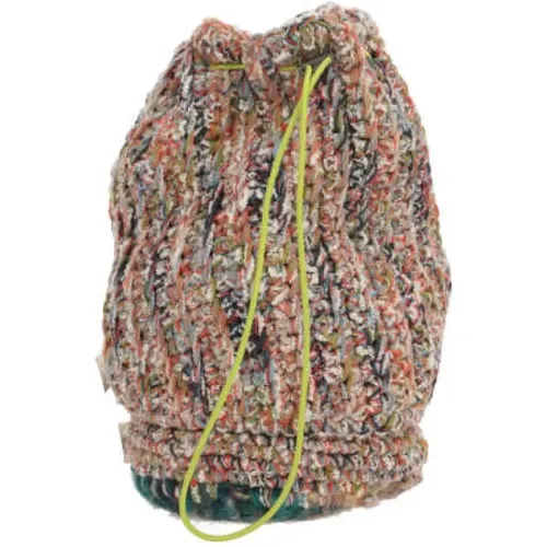 Multicolored Knit Shoulder Bag with Contrast Felt Base , male, Sizes: ONE SIZE - Vitelli - Modalova
