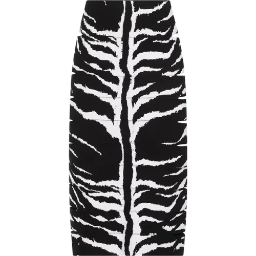 Zebra Bleistiftrock Schwarz Weiß - Alaïa - Modalova