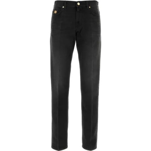 Schwarze Denim Jeans - Stilvoll und Trendig , Herren, Größe: W33 - Versace - Modalova