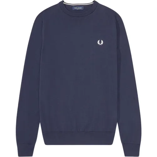 Klassischer Rundhalspullover in Marineblau , Herren, Größe: 2XL - Fred Perry - Modalova