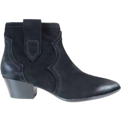 Schwarze Leder Texanische Stiefel , Damen, Größe: 36 EU - Ash - Modalova