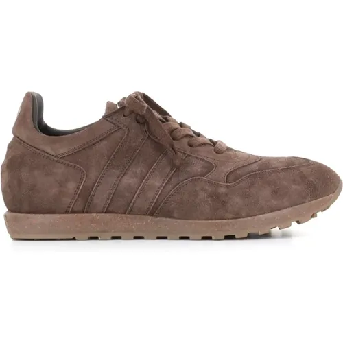 Espresso Suede Sneakers with Removable Insole , male, Sizes: 7 UK - Alberto Fasciani - Modalova