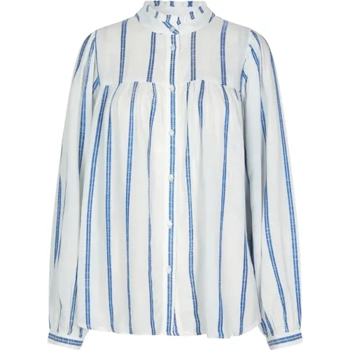 Elegante Blue Stripe Blusenshirt , Damen, Größe: L - Lollys Laundry - Modalova