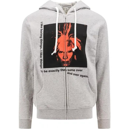 Grey Sweatshirt with Hood and Zip , male, Sizes: M - Comme des Garçons - Modalova