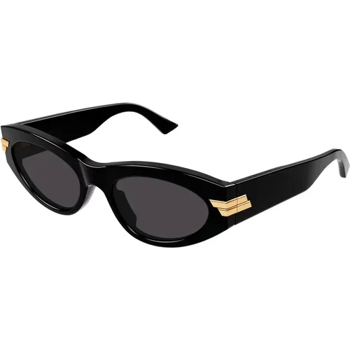 Cat Eye Sonnenbrille - Zeitlose Eleganz,Schwarze Sonnenbrille - Azetat - Stilvoll - Bottega Veneta - Modalova