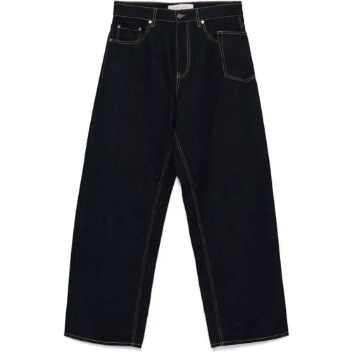 Blaue Raw Denim Wide Leg Jeans - Golden Goose - Modalova