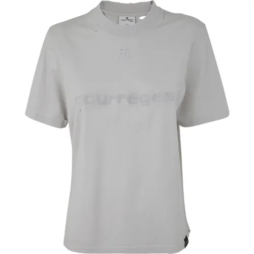 Edgy Distressed Dry Jersey T-Shirt - Courrèges - Modalova