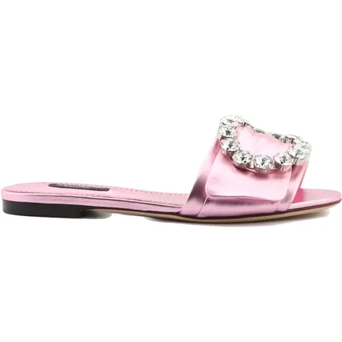 Crystal Embellished Flats , female, Sizes: 4 1/2 UK - Dolce & Gabbana - Modalova