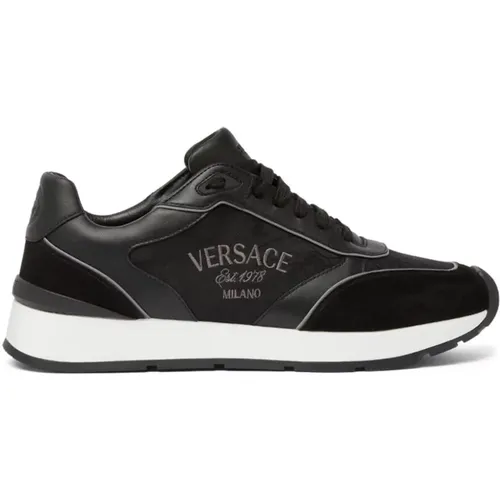 Schwarze Sneakers , Herren, Größe: 41 EU - Versace - Modalova