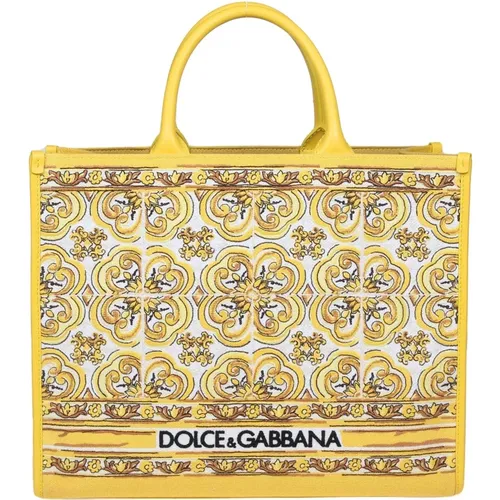 Majolica Print Shopping Bag , female, Sizes: ONE SIZE - Dolce & Gabbana - Modalova