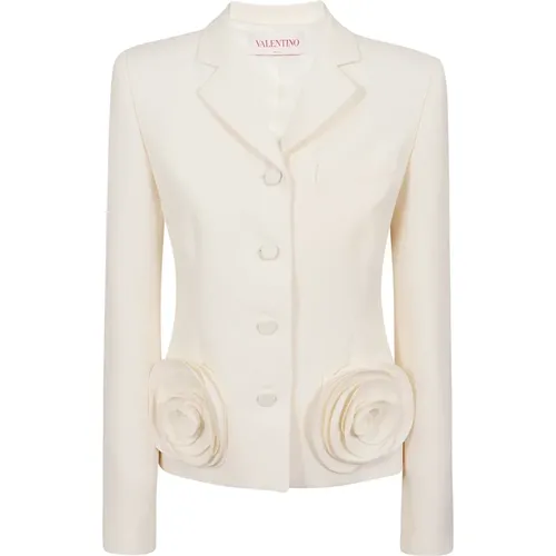Rose Crepe Couture Jacket , female, Sizes: XS - Valentino Garavani - Modalova