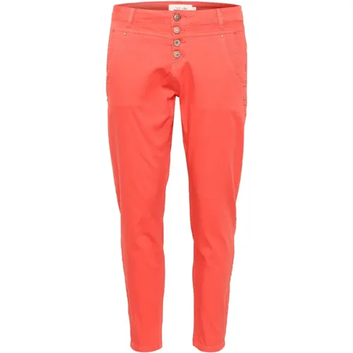 Twill 7/8 Baiily Fit Hose Hot Coral , Damen, Größe: W29 - Cream - Modalova