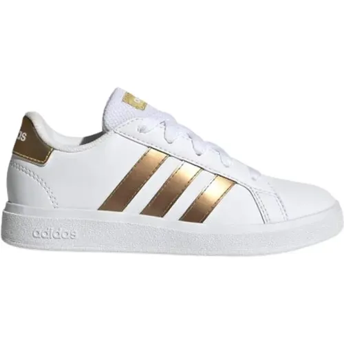 Weiße und Goldene Tennisschuhe , Damen, Größe: 38 2/3 EU - adidas Originals - Modalova