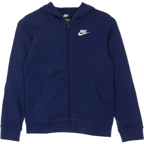 Midnight Navy Zip Hoodie Club , Herren, Größe: L - Nike - Modalova