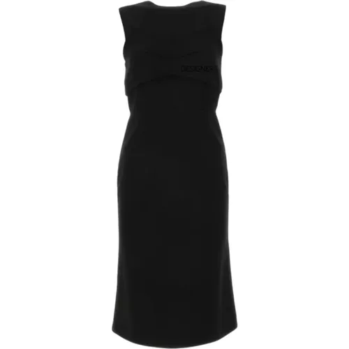 Schwarzes ärmelloses Kleid mit geometrischem Cut-Out , Damen, Größe: M - SPORTMAX - Modalova