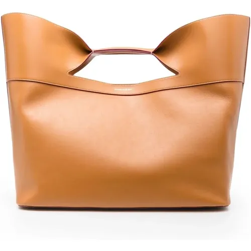 Bow Leather Tote Bag - , female, Sizes: ONE SIZE - alexander mcqueen - Modalova