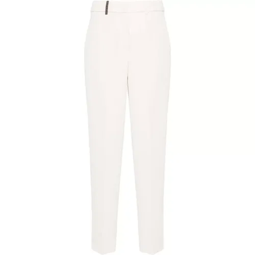 Tapered Trousers Crêpe Effect , female, Sizes: XS, M, 2XS - PESERICO - Modalova