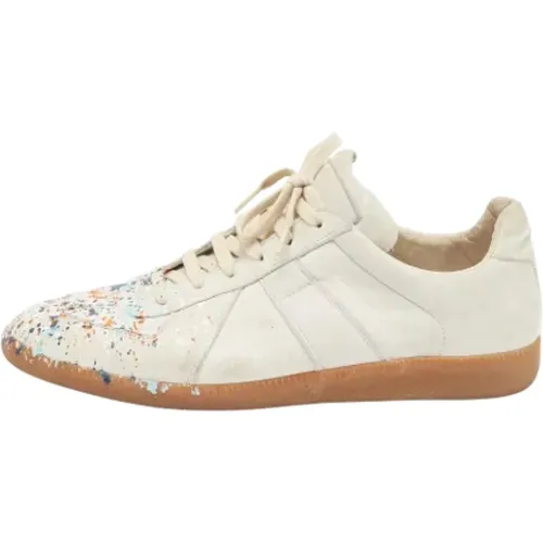 Pre-owned Leather sneakers , male, Sizes: 10 UK - Maison Margiela Pre-owned - Modalova