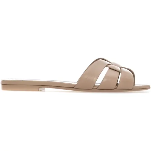 Leder Sandalen , Damen, Größe: 35 1/2 EU - Saint Laurent - Modalova