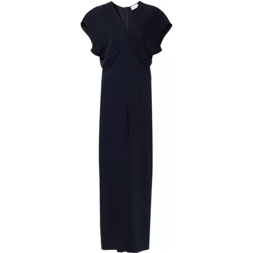 Navy V-Neck Sleeveless Dress , female, Sizes: S, XS - P.a.r.o.s.h. - Modalova