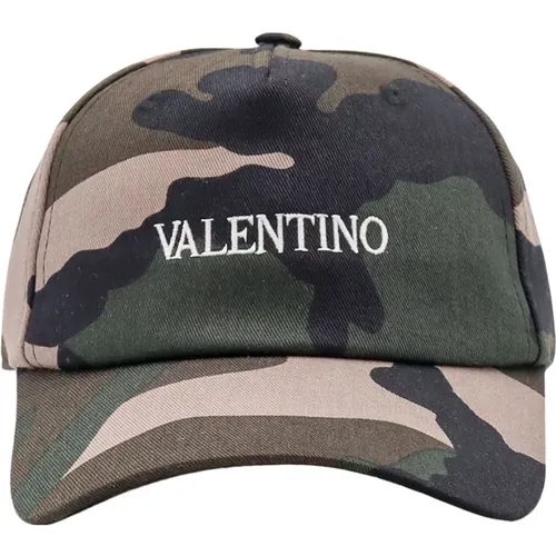 Camouflage Baseball Cap mit Stickerei , Herren, Größe: 57 CM - Valentino Garavani - Modalova