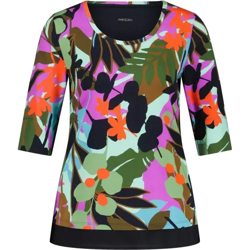 Jersey-Shirt mit natürlichem Muster , Damen, Größe: M - Marc Cain - Modalova