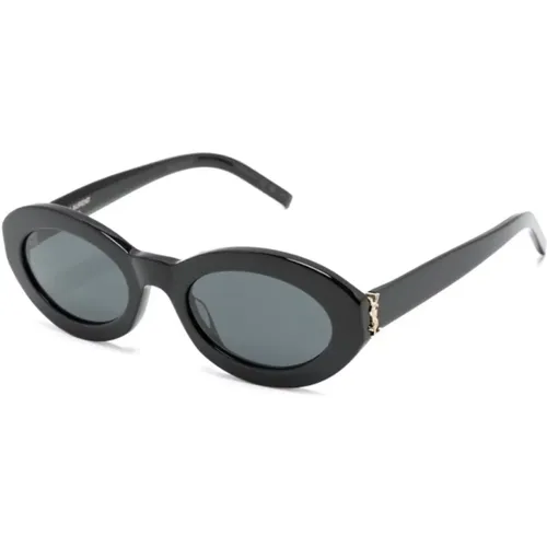 Schwarze Sonnenbrille mit Originalzubehör , Damen, Größe: 52 MM - Saint Laurent - Modalova