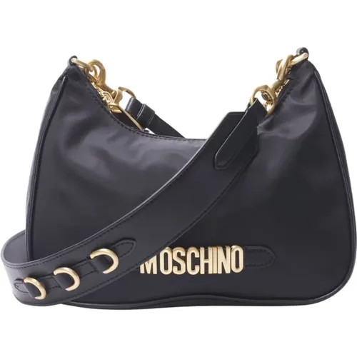 Metallic Letters Nylon Bag , female, Sizes: ONE SIZE - Moschino - Modalova