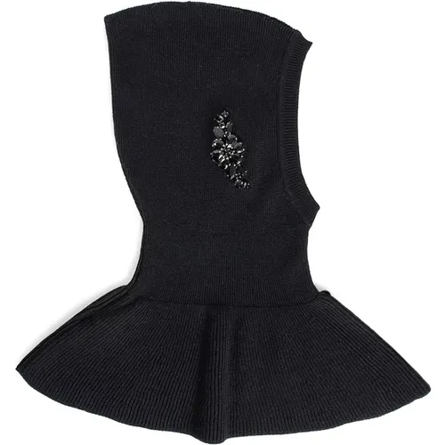 Crystal Embroidered Knit Balaclava , female, Sizes: ONE SIZE - Simone Rocha - Modalova