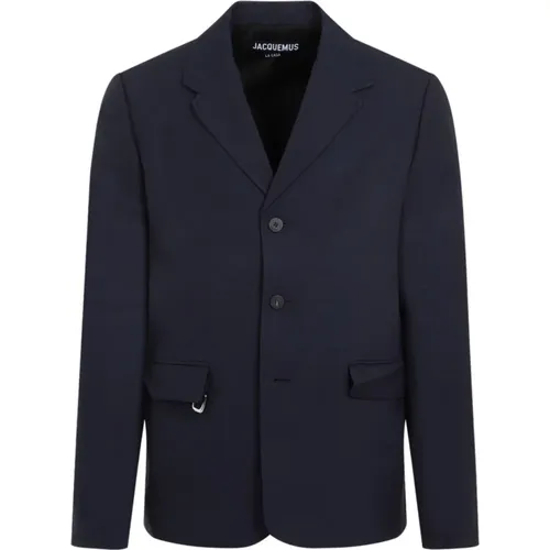 Dark Navy Cotton Jacket Aw24 , male, Sizes: L - Jacquemus - Modalova