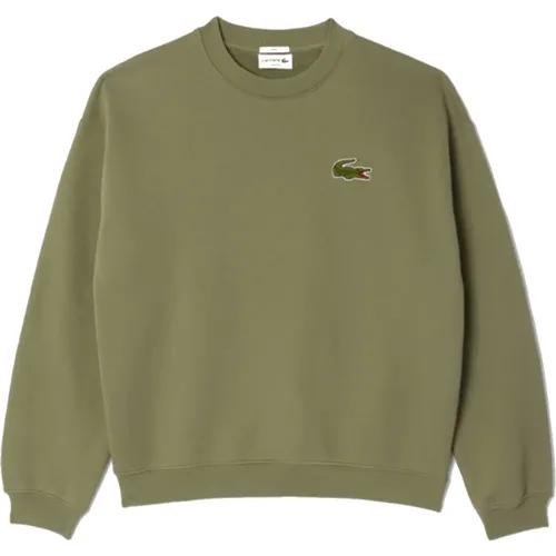 Badge Sweatshirt Loose Fit (Grün Khaki) , Herren, Größe: L - Lacoste - Modalova