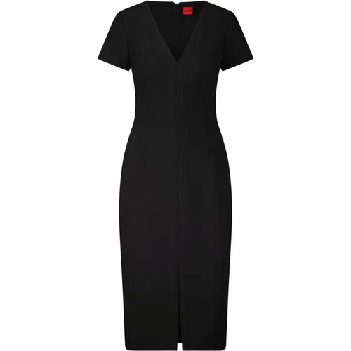 Elegant V-Neck Sheath Dress , female, Sizes: L, XS, S, M - Hugo Boss - Modalova