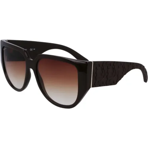 Braune Bio-Injected Damen Sonnenbrille - Salvatore Ferragamo - Modalova