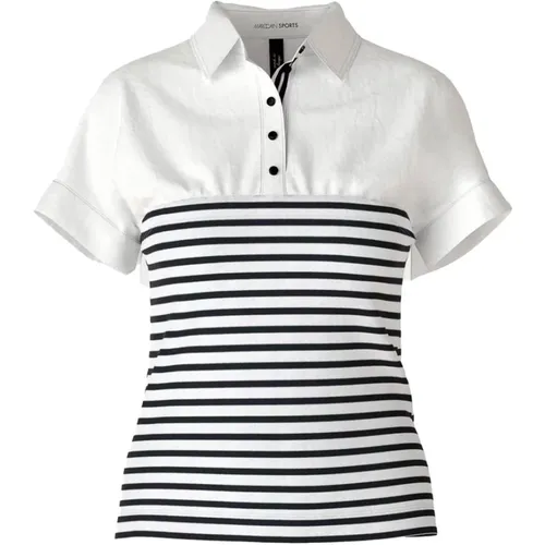 Stylish Striped Blouse with Buttoned Collar , female, Sizes: XL, L, M - Marc Cain - Modalova