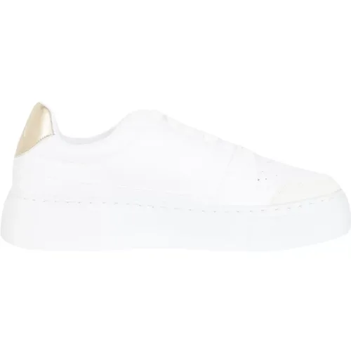 Weiße Sneakers mit geprägtem Logo , Damen, Größe: 38 EU - Armani Exchange - Modalova