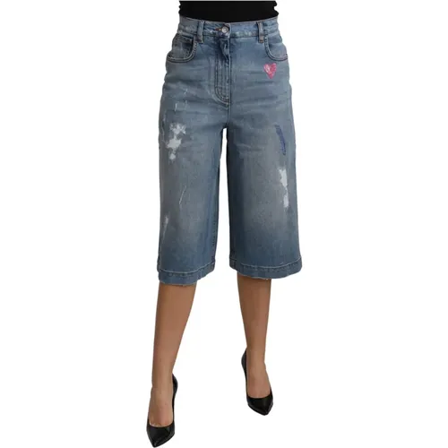 Stilvolle Wide Leg Cropped Jeans , Damen, Größe: XS - Dolce & Gabbana - Modalova