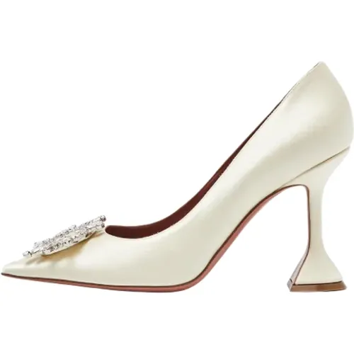 Pre-owned Satin heels , female, Sizes: 5 1/2 UK - Amina Muaddi Pre-owned - Modalova
