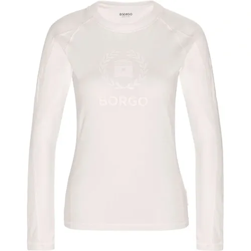 Andalusia Longlap Bianco T-Shirt , Damen, Größe: XL - Borgo - Modalova