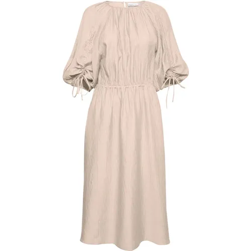 Nomakb Long Dress with Cropped Puff Sleeves , female, Sizes: 2XL, XL, XS - Karen by Simonsen - Modalova