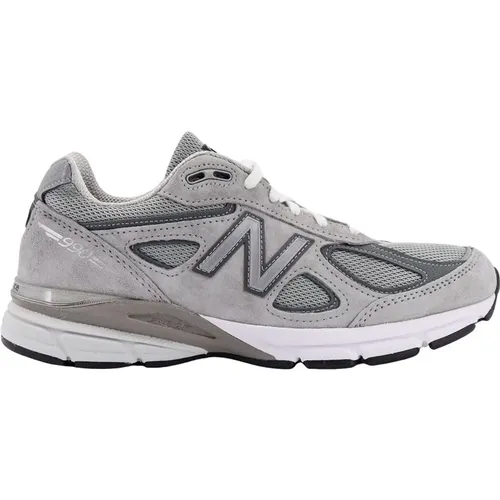 Graue Schnürsneaker mit Monogramm , Herren, Größe: 41 1/2 EU - New Balance - Modalova