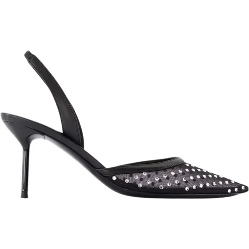 Schwarze Slingback-Pumps mit Mesh , Damen, Größe: 39 EU - Paris Texas - Modalova