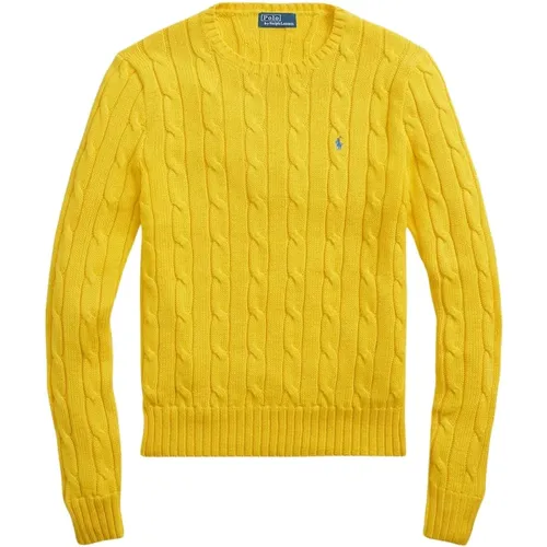 Cotton Cable Knit Crewneck Sweater , female, Sizes: M, S - Polo Ralph Lauren - Modalova