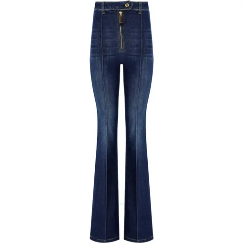 Blaue Flare Denim Jeans , Damen, Größe: W28 - Elisabetta Franchi - Modalova