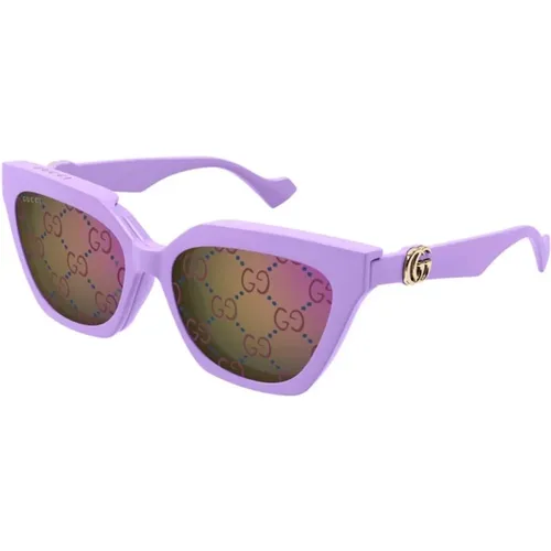 Violett Transparente Sonnenbrille Gg1542S 002 , Damen, Größe: 55 MM - Gucci - Modalova