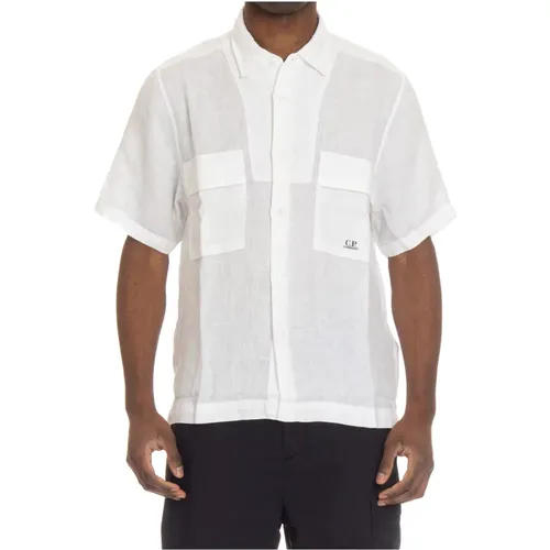 Linen Half Sleeve Shirt , male, Sizes: XL, L, M - C.P. Company - Modalova